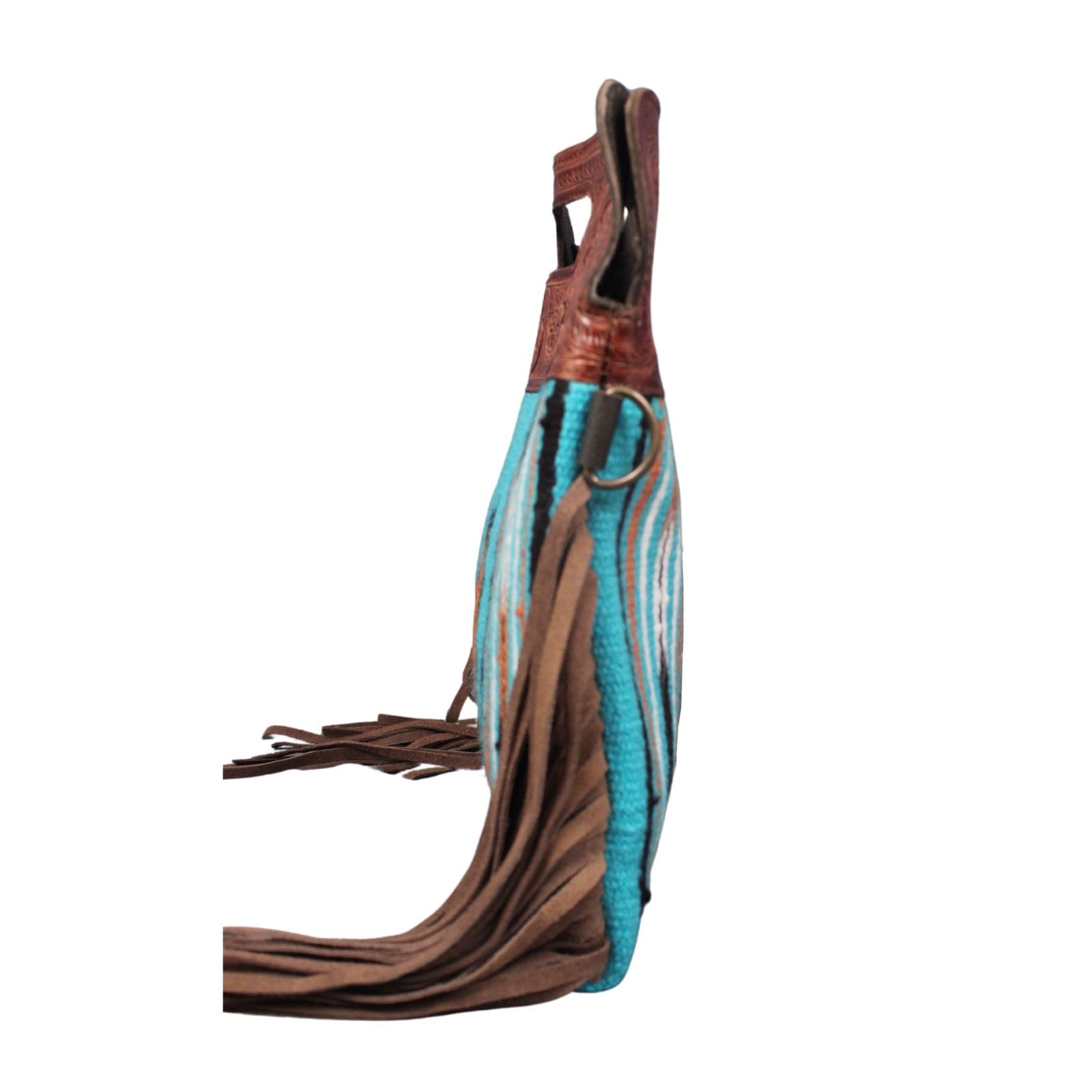Madosh, Western Style Tote Bag for Women Bohomian Turquoise Aztec Embossed Crossbody Purse Saddle Slingbag